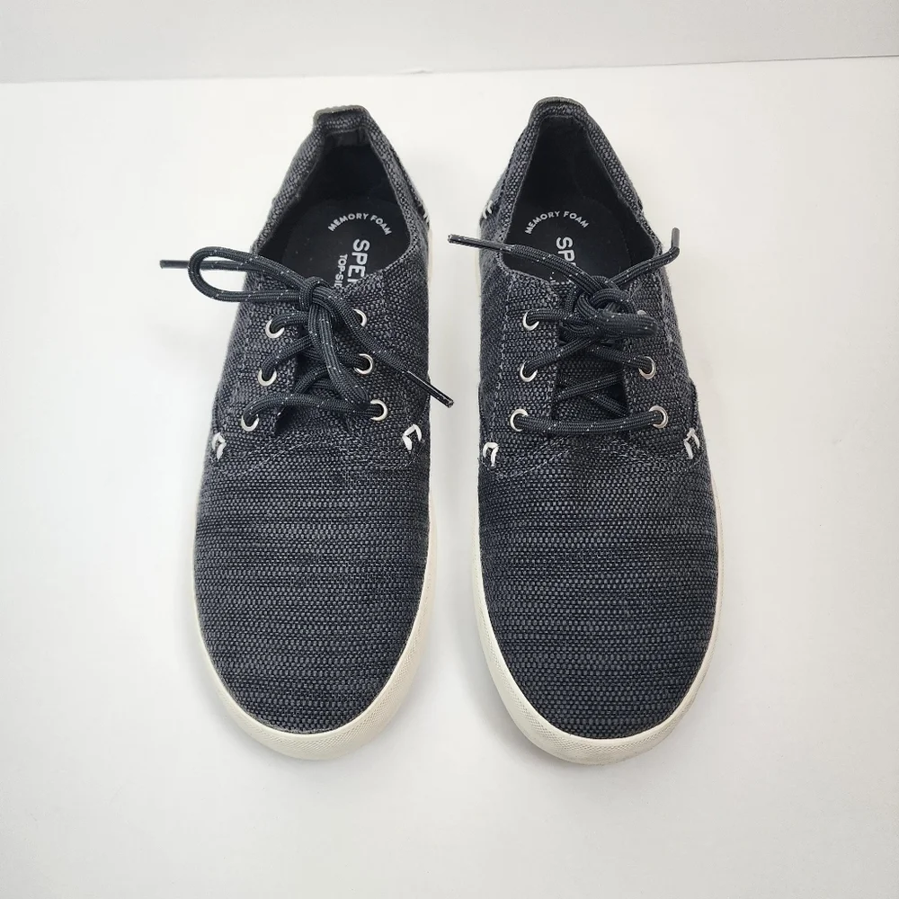 Sperry Top Sider Bodie Boys Lace Up Memory Foam Fabric Upper Shoe Size 4 Medium